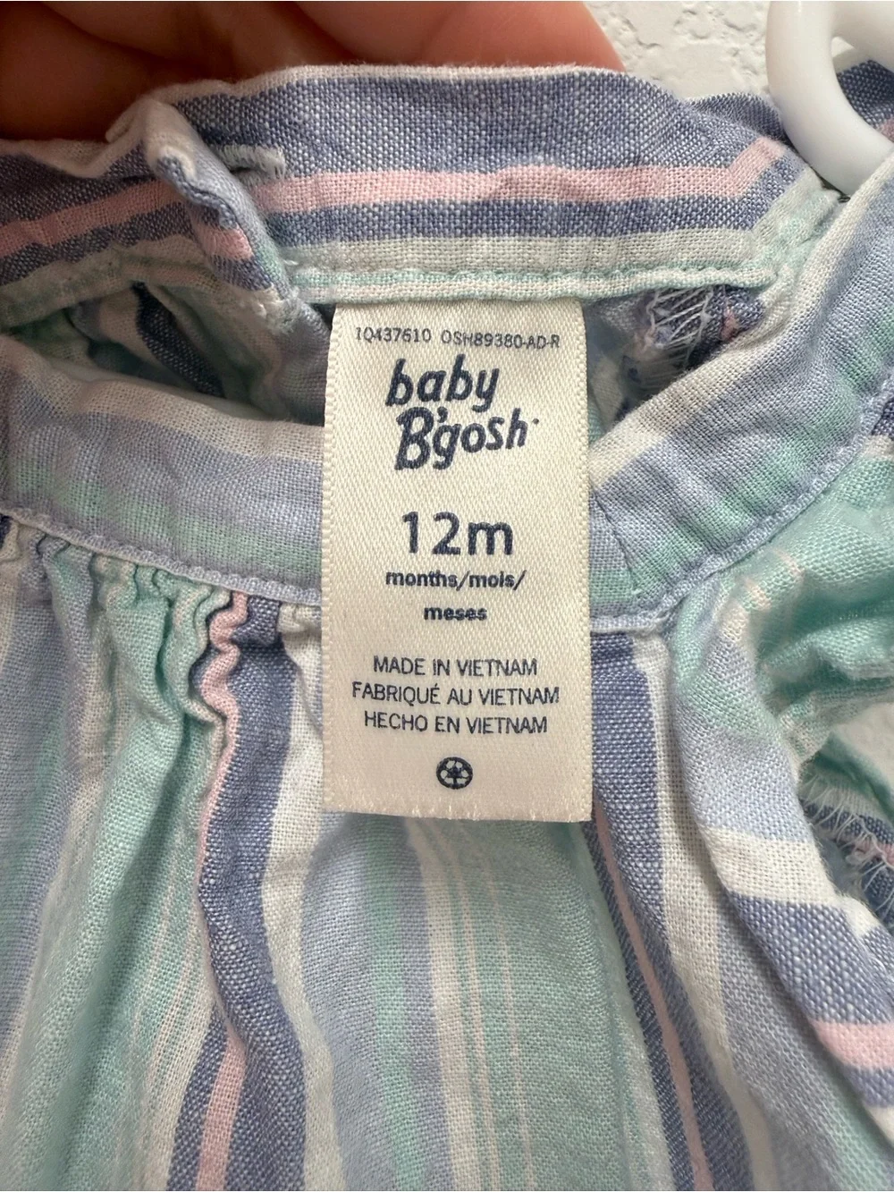 OshKosh B'gosh Striped Ruffle Tank - Mint, Navy & Cream
